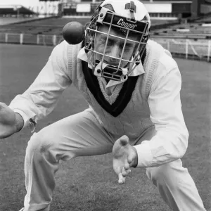 David Lloyd at Old Trafford Manchester, wearing new head guard. 29th June 1971 David Lloyd at Old Trafford Manchester, wearing new head guard. 29th June 1971