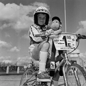 David Maw, 8 years old, BMX cycle champion. He has recently become World Champion for