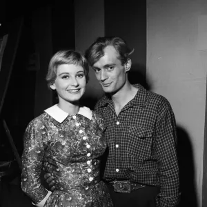 David McCallum and Jill Ireland at Pinewood Studios 1957 Print David McCallum and Jill Ireland at Pinewood Studios 1957 Print