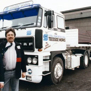 Prestons of Potto Team with British Steel Lorries Print 1990 Prestons of Potto Team with British Steel Lorries Print 1990