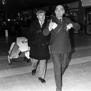 David out and about on his Sinclair C5 in Cardiff. He is escorted out of the St David