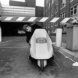 David out and about on his Sinclair C5 in Cardiff. If you are really sneaky you could