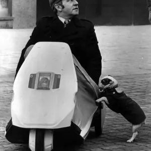 David on his Sinclair C5 in Cardiff Print, January 1985 David on his Sinclair C5 in Cardiff Print, January 1985