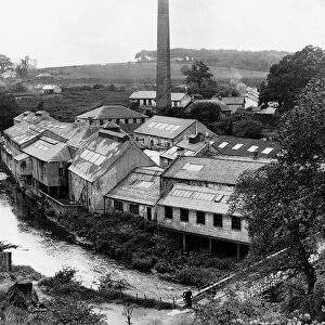 Dawsholm paper mill in Maryhill Glasgow by the River Kelvin June 1934