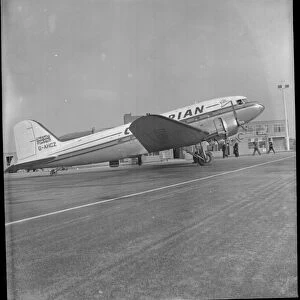 A DC3 of Cambrian Airways seen here on the apron of Lulsgate Airport which is now Bristol