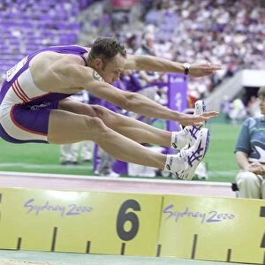 Dean Macey in the Decathlon Long Jump Sydney Olympic Games 2000