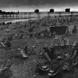Rhyl Beach After the Storm Print, 26th May 1955