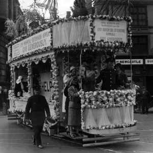 The decorated tram-car which toured Newcastle streets in aid of the Newcastle Eye The decorated tram-car which toured Newcastle streets in aid of the Newcastle Eye