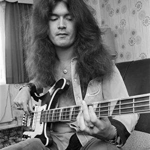 Deep Purple guitarist Glenn Hughes pictured after returning from America. 11th July 1973