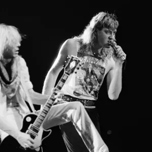 Def Leppard, the first headlining act at play at The Forum Def Leppard, the first headlining act at play at The Forum