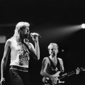 Def Leppard, the first headlining act at play at The Forum Def Leppard, the first headlining act at play at The Forum
