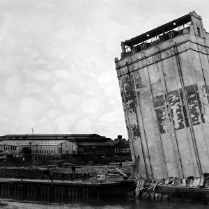 The demolition of Cleveland Flour Mill, Thornaby. 5th June 1970