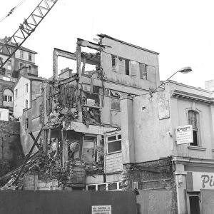 Demolition of Fleet Street, Torquay - the last building to be demolished 1987