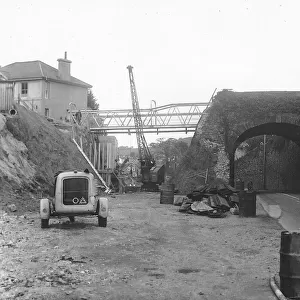 The demolition of the original Kingskerswell Arch on the Newton Road in 1964