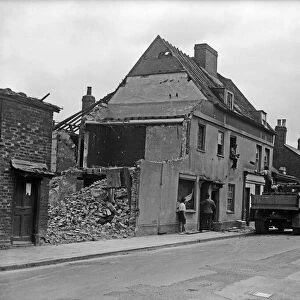 Demolition in an un-named street in Uxbridge circa 1936