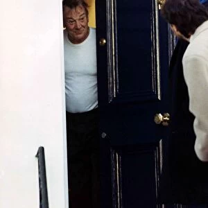 Denholm Elliott British Actor - January 1989 At His Front Door Talking To