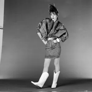 Denim and leather fashion shoot. 15th January 1988