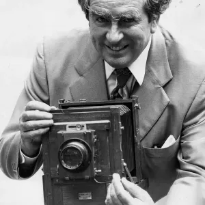 Denis Healey with antique half-plate camera - 21st January 1981 Denis Healey with antique half-plate camera - 21st January 1981