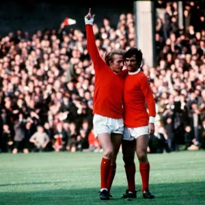 Denis Law and George Best Print, Manchester United Players Circa 1960s