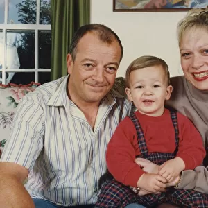 Denise Welch and husband Tim Healy pictured at home with their son Matthew 1 May 1992