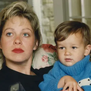 Denise Welch at Home with Son Matthew Print 1991 Denise Welch at Home with Son Matthew Print 1991