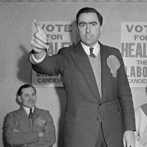 Dennis Healey General Election labour Candidate for Leeds East at an election rally