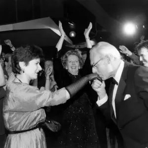 Dennis Thatcher with wife Prime Minister Margaret Thatcher. October 1983