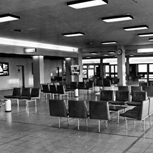 The departure lounge at Teesside Airport. 8th February 1972