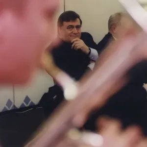 Deputy PM John Prescott listens to Martin Armstrong solo trumpet player Deputy PM John Prescott listens to Martin Armstrong solo trumpet player