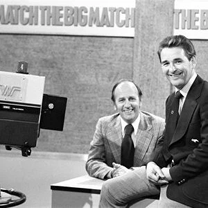 Derby County manager Brian Clough seen here in rehearsals as a football pundit on the ITV