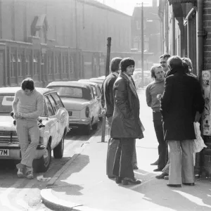 Derby County players leaving the Baseball Ground at lunch time after holding a meeting Derby County players leaving the Baseball Ground at lunch time after holding a meeting