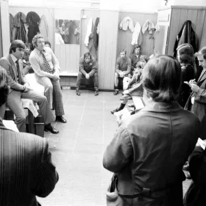 Derby manager Dave Mackay holds a dressing-room meeting with his players soon after Derby manager Dave Mackay holds a dressing-room meeting with his players soon after