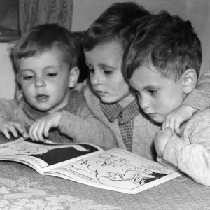 The Haden Triplets, Gornal Wood Print, 1947 The Haden Triplets, Gornal Wood Print, 1947