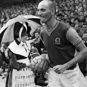 Derek Dougan Aston Villa player, 19th August 1961. Derek Dougan trots out