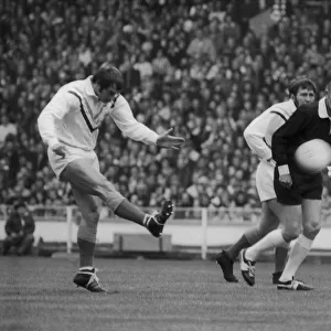 Derek Whitehead seen here kicking one of the 7 goals he scored for Warrington in their 24
