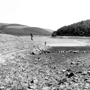 Derwent reservoir near Sheffield, showing the low water due to the continuing drought in Derwent reservoir near Sheffield, showing the low water due to the continuing drought in