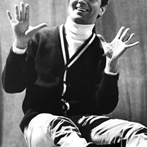 Des O Connor smiling during theatre rehearsals - November 1966