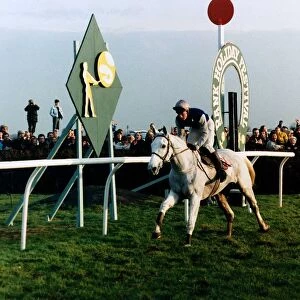 Desert Orchid winning the King George VI chase at Kempton - December 1989