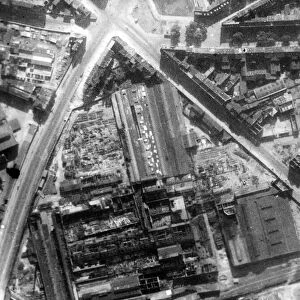 The destroyed factory of Deutsche Rohren Werke in Dusseldorf. September 1942