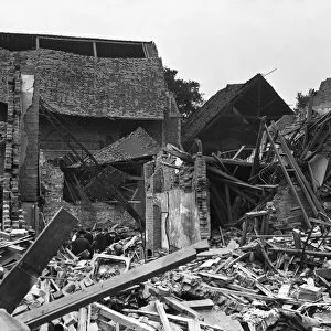 Devastation at Upton Park following a V2 missile explosion in which 16 people were killed