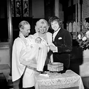 Diana Dors and her husband Alan Lake at the Christening of their Son Jason by the Rev