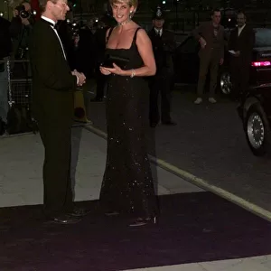 Diana, Princess of Wales arrives for a gala evening sponsored by Chanel