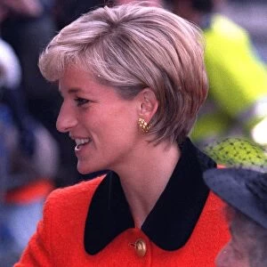 Diana, Princess of Wales arrives in London for an event titled "