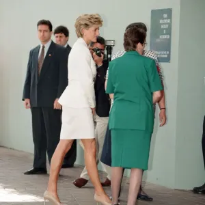 Diana, Princess of Wales arrives at the The Sacred Heart Hospice in Sydney, Australia
