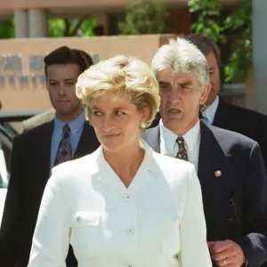 Diana, Princess of Wales arrives at the The Sacred Heart Hospice in Sydney, Australia