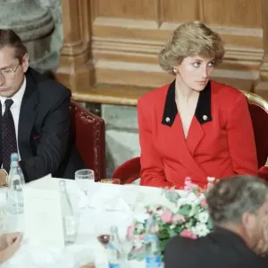 Diana, Princess of Wales attends the launch of the National AIDS Trust at Guildhall Diana, Princess of Wales attends the launch of the National AIDS Trust at Guildhall