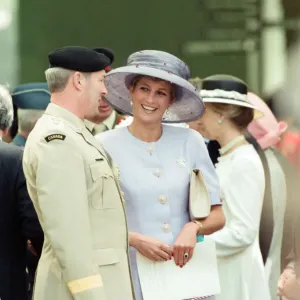 Diana, Princess of Wales attends the unveiling of the Canadian War Memorial in Green Park Diana, Princess of Wales attends the unveiling of the Canadian War Memorial in Green Park