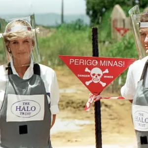 Diana in Angola Mine Field Print, 15th January 1997