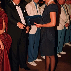 DIANA, PRINCESS OF WALES AT EVENING FUNCTION WITH DEREK JAMESON - F / L