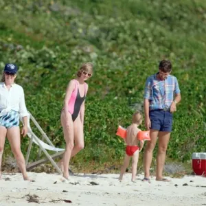 Diana, Princess of Wales on holiday on the British Virgin Islands. 9th January 1989 Diana, Princess of Wales on holiday on the British Virgin Islands. 9th January 1989
